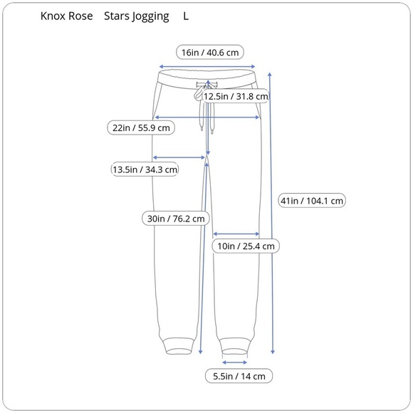 Knox Rose Grey Stars Jogging Pants Elastic Drawstring Waistband Large - Picture 7 of 8